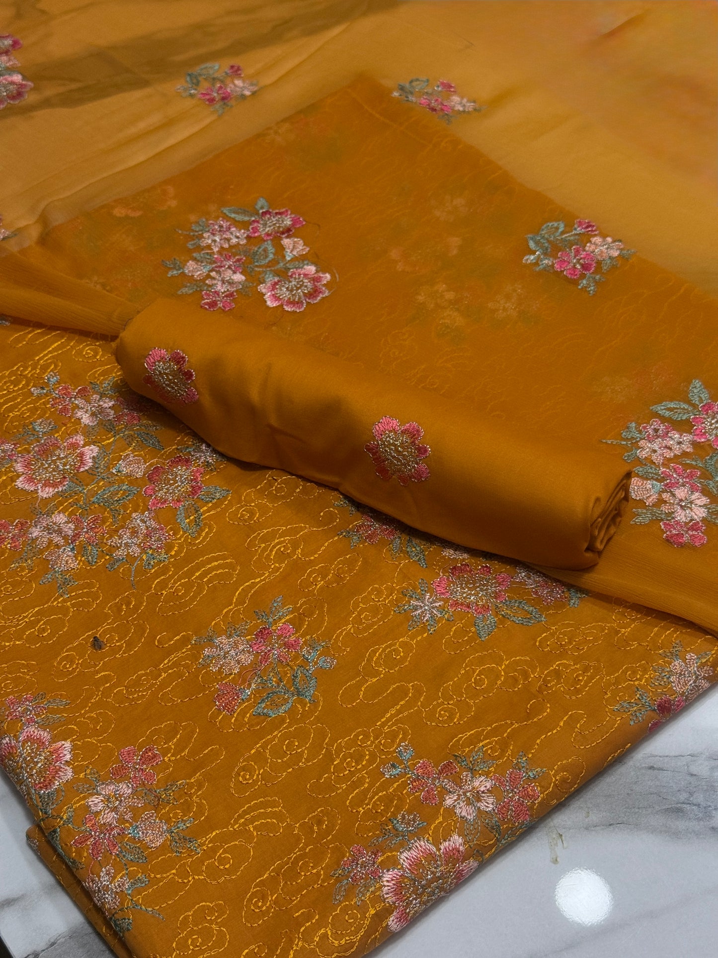 3Pcs Lawn Embroidery