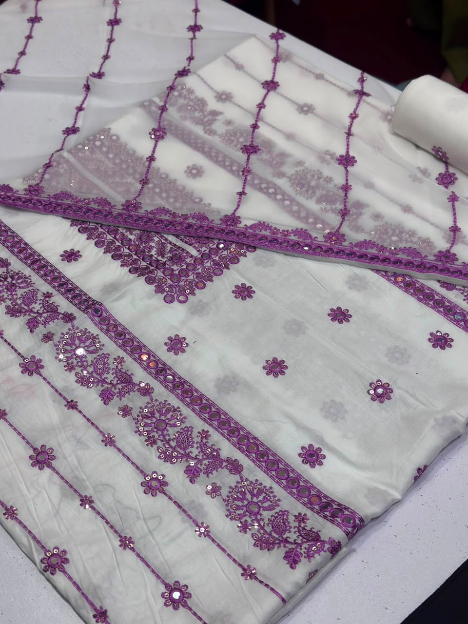 Bareeze Embroidered Mirror Work 3PC Lawn KM1