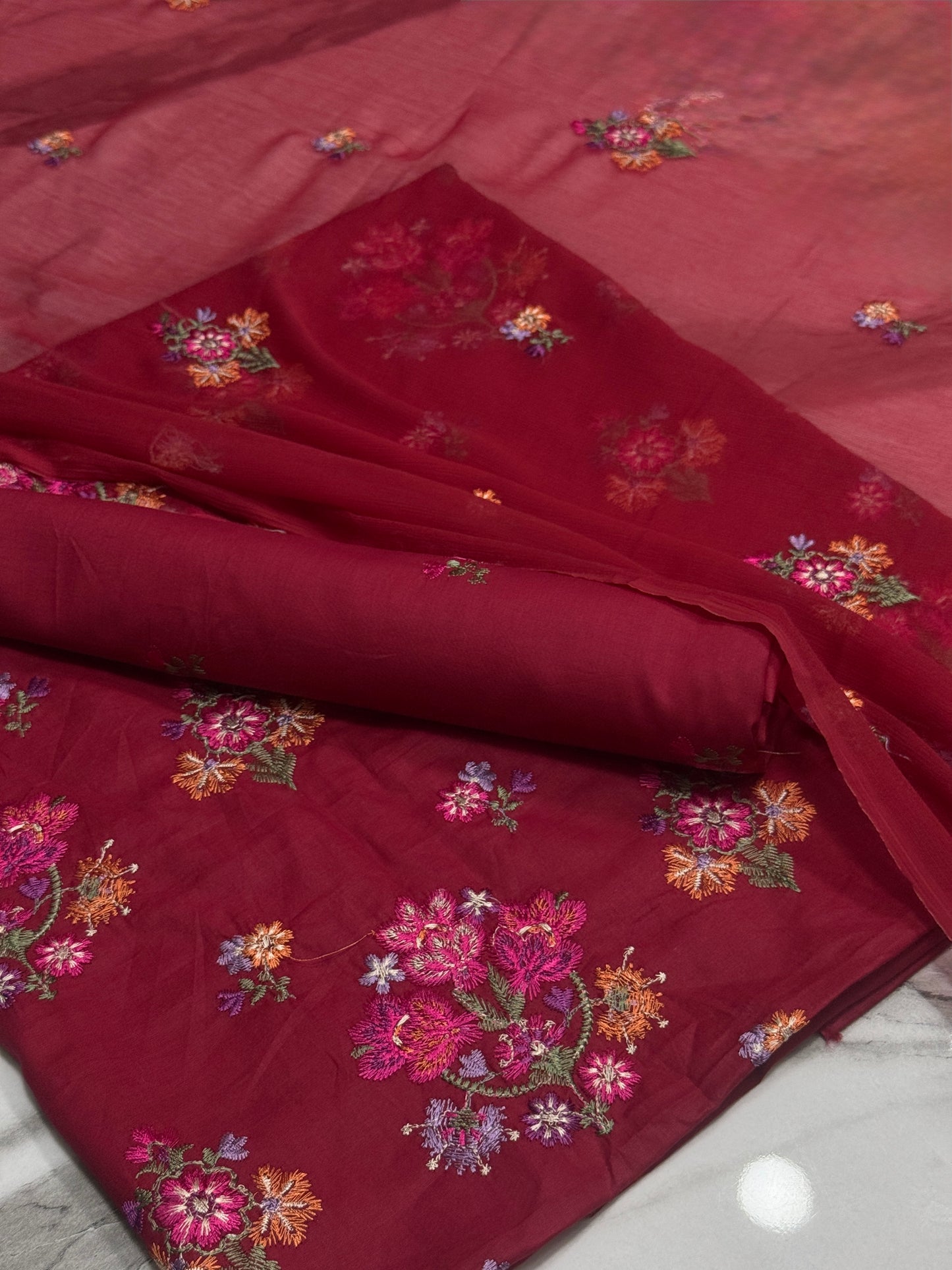 3Pcs Lawn Embroidery