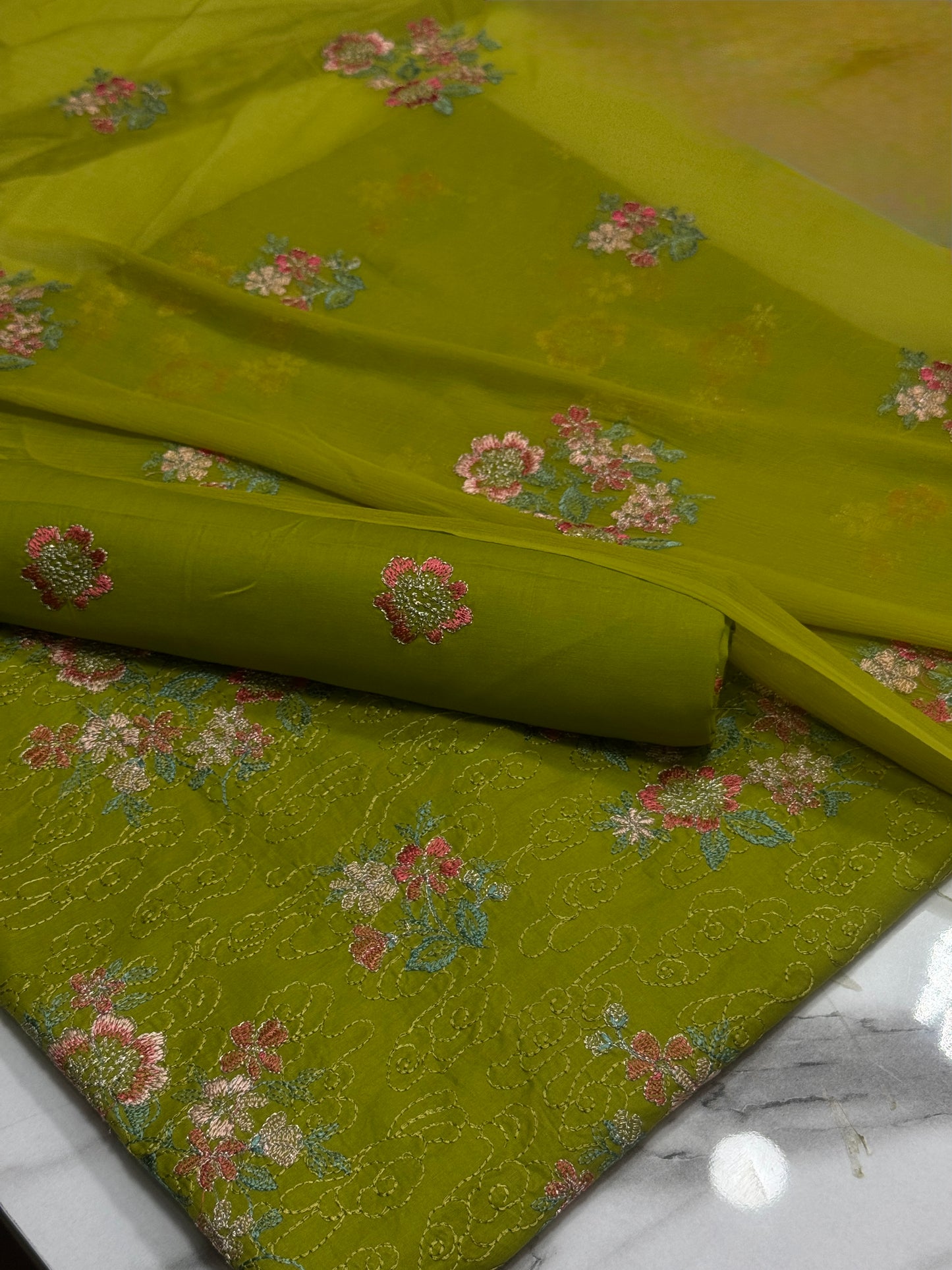3Pcs Lawn Embroidery