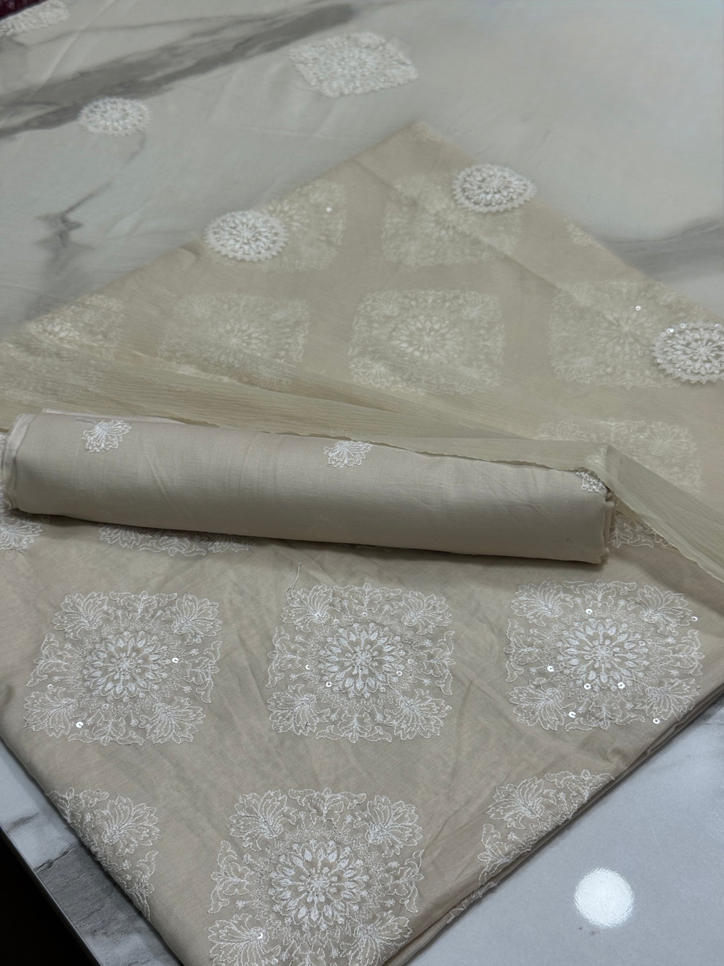 3Pcs Lawn Embroidery