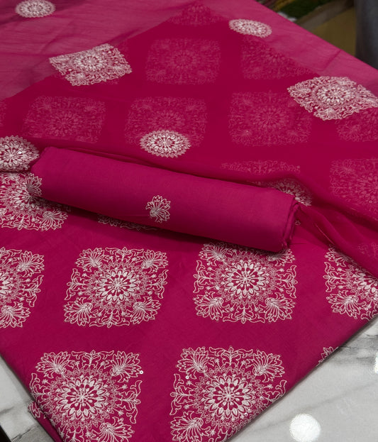 3Pcs Lawn Embroidery