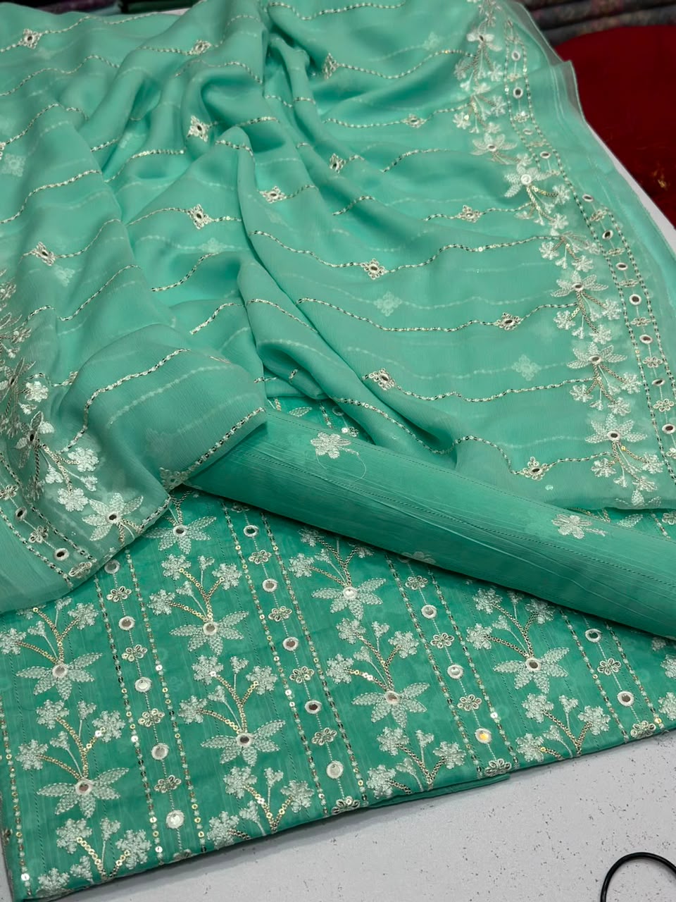 Bareeze Embroidered Mirror Work 3PC Lawn KM2