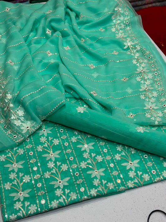 Bareeze Embroidered Mirror Work 3PC Lawn KM2
