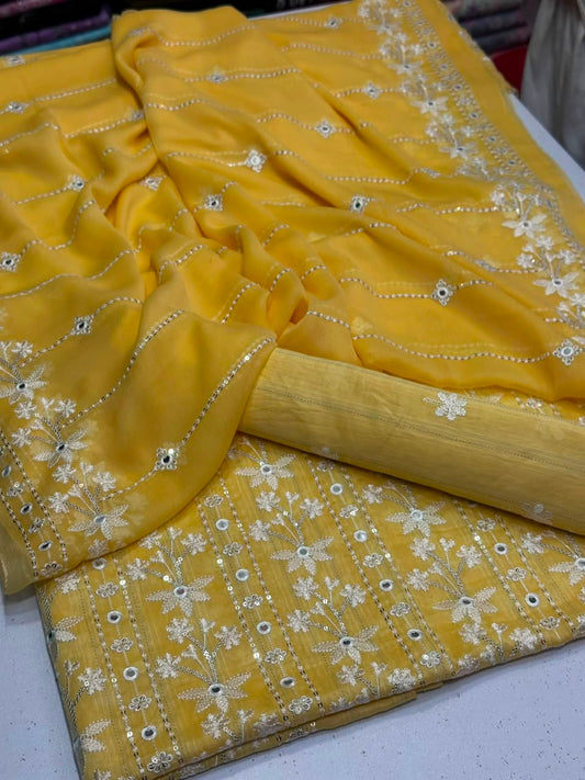 Bareeze Embroidered Mirror Work 3PC Lawn KM3