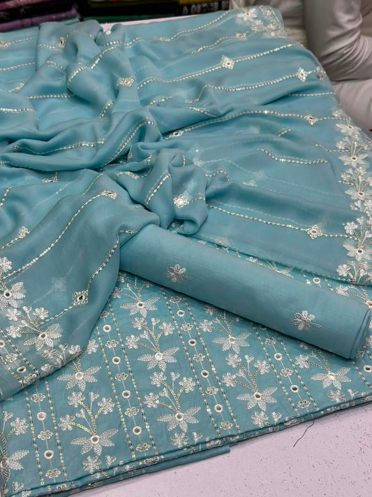 Bareeze Embroidered Mirror Work 3PC Lawn KM4