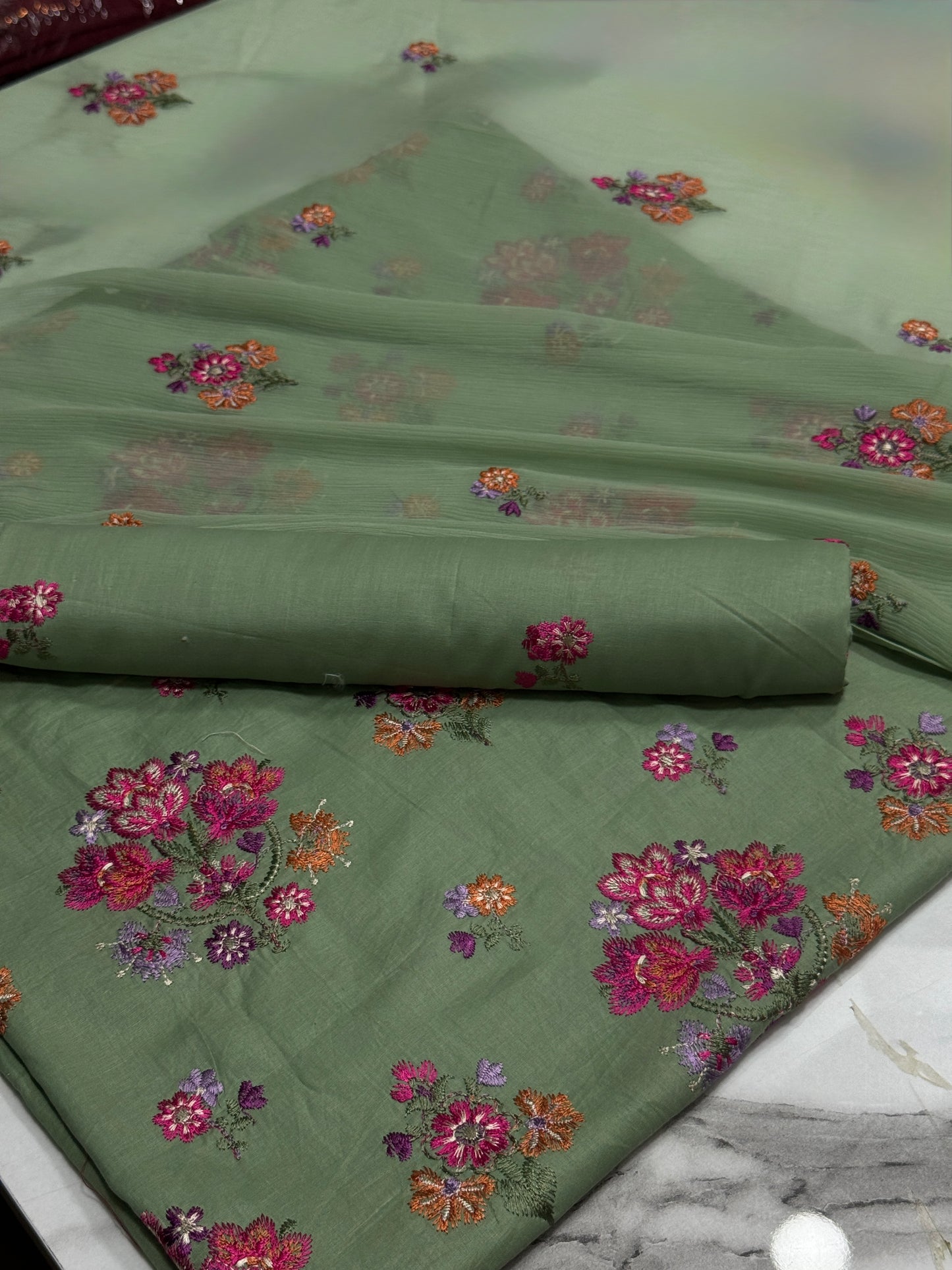3Pcs Lawn Embroidery