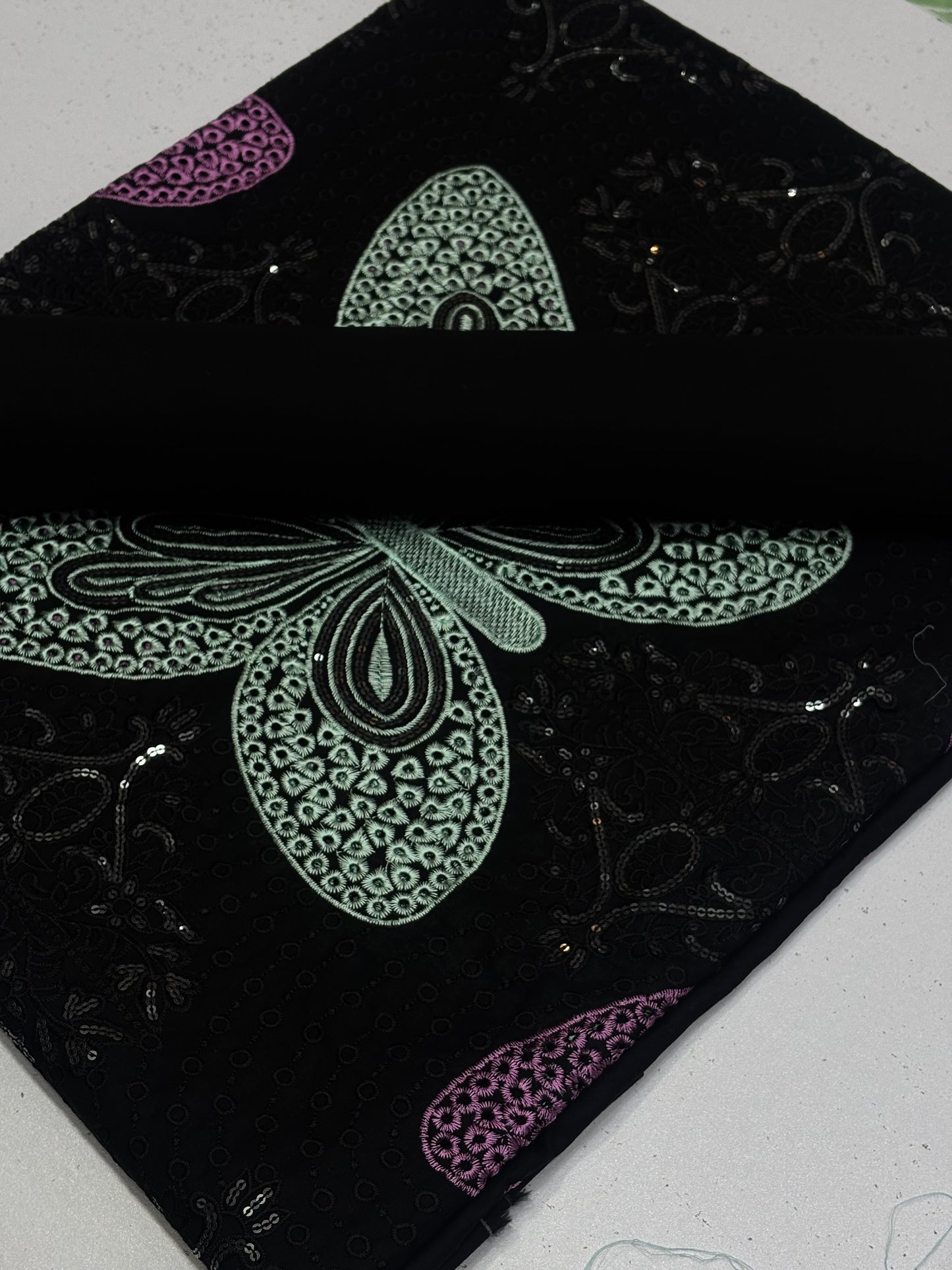 2pcs Lawn Embroidery