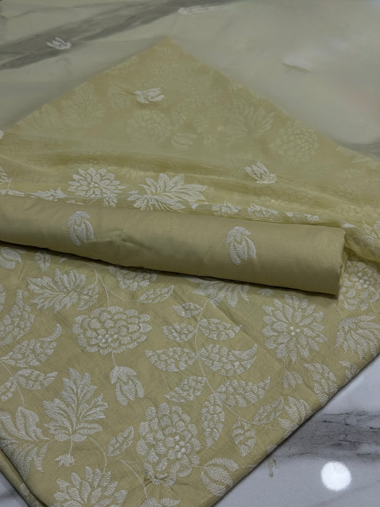 3Pcs Lawn Embroidery