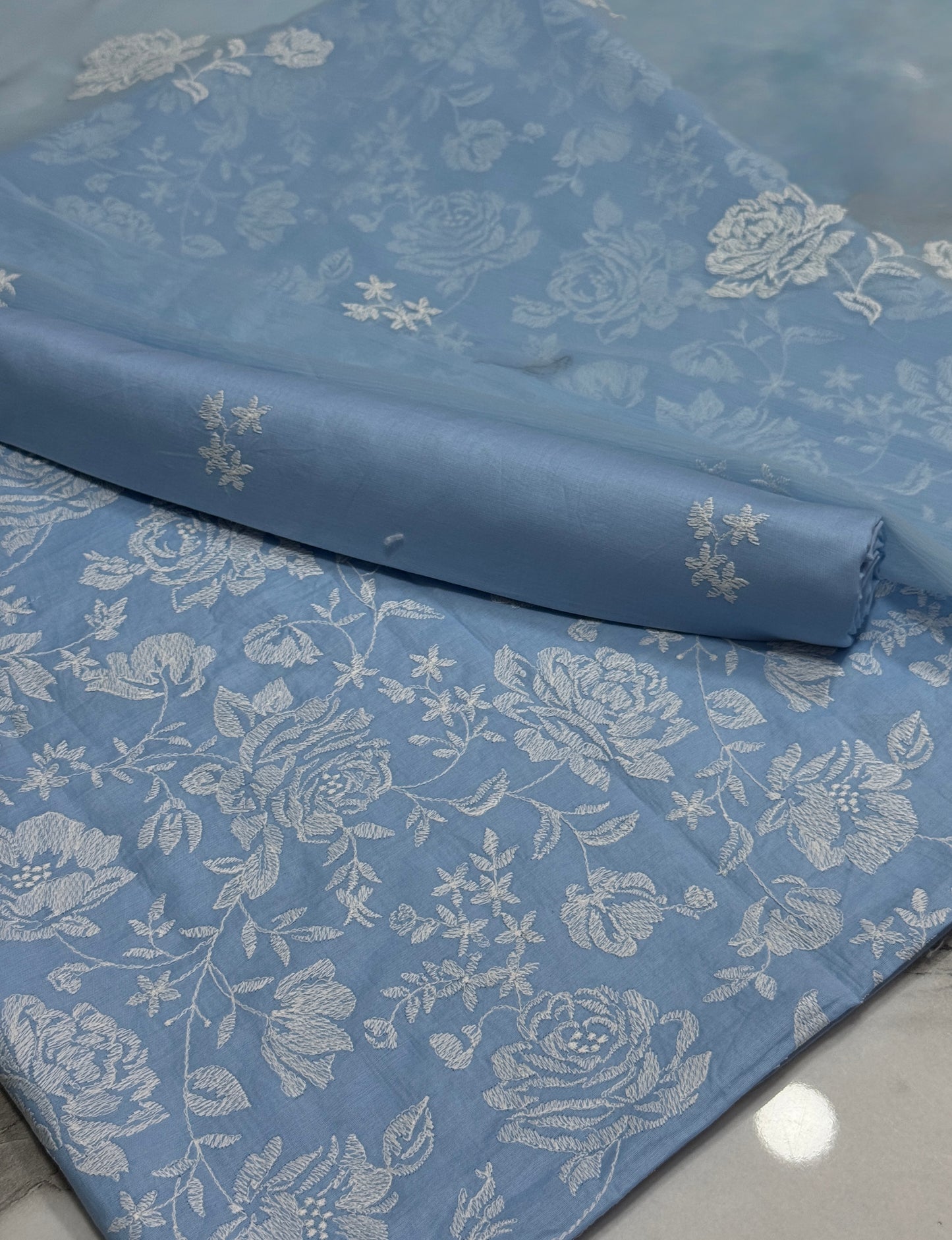 3Pcs Lawn Embroidery