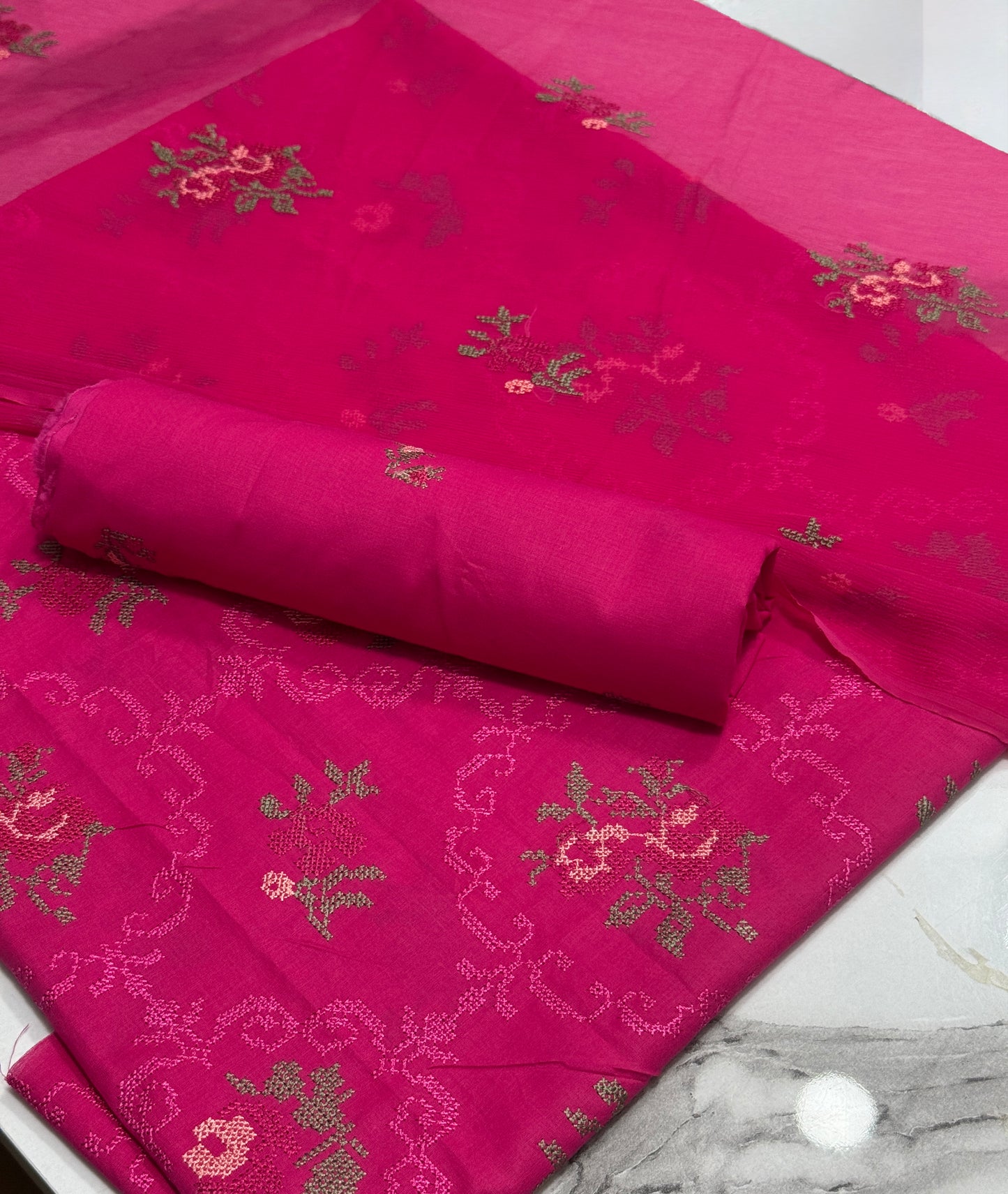 3Pcs Lawn Embroidery